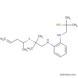 Molecular Structure of 135937-61-0 (2-Propanethiol,
2-methyl-1-[[2-[[2-methyl-2-(4-pentenylthio)propyl]amino]phenyl]amino]-)