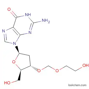 Molecular Structure of 139434-30-3 (Guanosine, 2'-deoxy-3'-O-[(2-hydroxyethoxy)methyl]-)