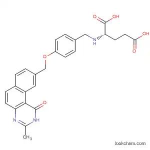Molecular Structure of 139987-75-0 (L-Glutamic acid,
N-[4-[(1,2-dihydro-3-methyl-1-oxobenzo[f]quinazolin-9-yl)methoxy]benzo
yl]-)
