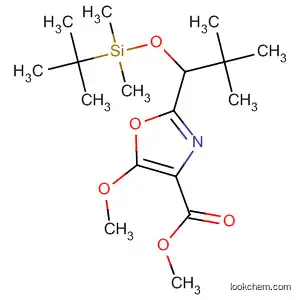Molecular Structure of 141737-41-9 (4-Oxazolecarboxylic acid,
2-[1-[[(1,1-dimethylethyl)dimethylsilyl]oxy]-2,2-dimethylpropyl]-5-methoxy
-, methyl ester)