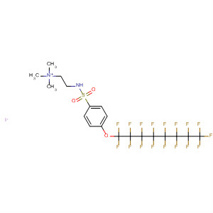 Molecular Structure of 141893-44-9 (Ethanaminium,
2-[[[4-[(heptadecafluorooctyl)oxy]phenyl]sulfonyl]amino]-N,N,N-trimethyl-
, iodide)