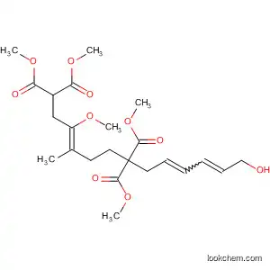 Molecular Structure of 141935-69-5 (3,9,11-Tridecatriene-1,1,7,7-tetracarboxylic acid,
13-hydroxy-3-methoxy-4-methyl-, tetramethyl ester, (Z,E,Z)-)