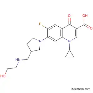 Molecular Structure of 141945-92-8 (3-Quinolinecarboxylic acid,
1-cyclopropyl-6-fluoro-1,4-dihydro-7-[3-[[(2-hydroxyethyl)amino]methyl]-
1-pyrrolidinyl]-4-oxo-)