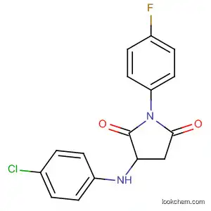 Molecular Structure of 142014-01-5 (2,5-Pyrrolidinedione, 3-[(4-chlorophenyl)amino]-1-(4-fluorophenyl)-)