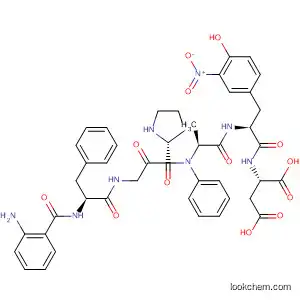 Molecular Structure of 142040-48-0 (L-Aspartic acid,
N-[N-[N-[1-[N-[N-(2-aminobenzoyl)-L-phenylalanyl]glycyl]-L-prolyl]-L-phen
ylalanyl]-3-nitro-L-tyrosyl]-)