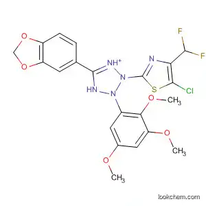 Molecular Structure of 142046-76-2 (2H-Tetrazolium,
5-(1,3-benzodioxol-5-yl)-2-[5-chloro-4-(difluoromethyl)-2-thiazolyl]-3-(3,4
,5-trimethoxyphenyl)-)