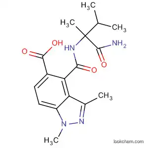 Molecular Structure of 142119-01-5 (1H-Indazole-5-carboxylic acid,
4-[[[1-(aminocarbonyl)-1,2-dimethylpropyl]amino]carbonyl]-1,3-dimethyl-)