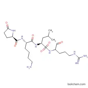 Molecular Structure of 98318-88-8 (L-Leucinamide,
5-oxo-L-prolyl-L-lysyl-N-[4-[(aminoiminomethyl)amino]-1-formylbutyl]-,
(S)-)