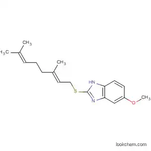 Molecular Structure of 142313-09-5 (1H-Benzimidazole, 2-[(3,7-dimethyl-2,6-octadienyl)thio]-5-methoxy-,
(E)-)