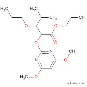 Molecular Structure of 142412-11-1 (Pentanoic acid,
2-[(4,6-dimethoxy-2-pyrimidinyl)oxy]-4-methyl-3-propoxy-, propyl ester)