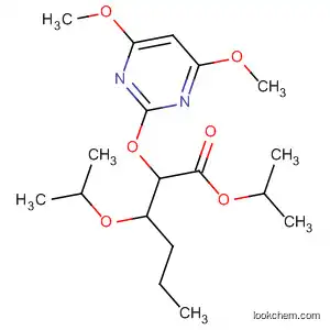 Molecular Structure of 142412-33-7 (Hexanoic acid,
2-[(4,6-dimethoxy-2-pyrimidinyl)oxy]-3-(1-methylethoxy)-, 1-methylethyl
ester)