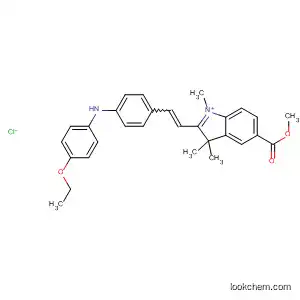 Molecular Structure of 144796-16-7 (3H-Indolium,
2-[2-[4-[(4-ethoxyphenyl)amino]phenyl]ethenyl]-5-(methoxycarbonyl)-1,3,
3-trimethyl-, chloride)