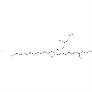 Molecular Structure of 146064-62-2 (1-Dodecanaminium, N,N-dimethyl-N-[7-methyl-2-(3-methylhexyl)decyl]-,
chloride)