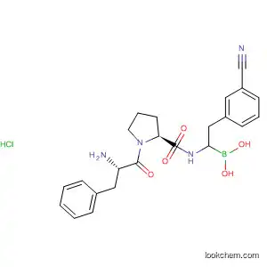 Molecular Structure of 167088-40-6 (L-Prolinamide, D-phenylalanyl-N-[1-borono-2-(3-cyanophenyl)ethyl]-,
monohydrochloride)