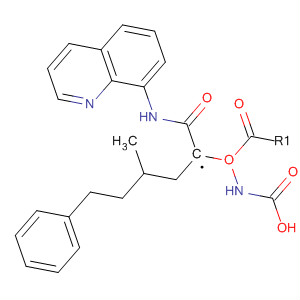 Molecular Structure of 176261-54-4 (Carbamic acid, [3-methyl-1-[(8-quinolinylamino)carbonyl]butyl]-,
phenylmethyl ester, (S)-)