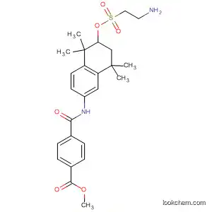 Molecular Structure of 190323-54-7 (Benzoic acid,
4-[[[6-[[(2-aminoethyl)sulfonyl]oxy]-5,6,7,8-tetrahydro-5,5,8,8-tetramethyl
-2-naphthalenyl]amino]carbonyl]-, methyl ester)