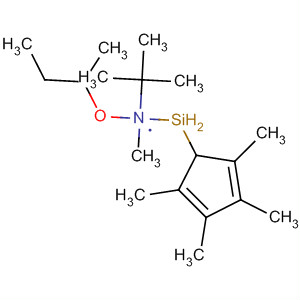 Molecular Structure of 190372-61-3 (Silanamine,
N-(1,1-dimethylethyl)-1-methyl-1-(1-methylpropoxy)-1-(2,3,4,5-tetrameth
yl-2,4-cyclopentadien-1-yl)-)