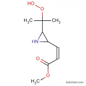 Molecular Structure of 194205-90-8 (2-Propenoic acid, 3-[2-(1-hydroperoxy-1-methylethyl)-3-oxaziridinyl]-,
methyl ester, (Z)-)