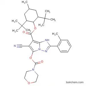 Molecular Structure of 194419-27-7 (1H-Pyrrolo[1,2-b][1,2,4]triazole-7-carboxylic acid,
6-cyano-2-(2-methylphenyl)-5-[(4-morpholinylcarbonyl)oxy]-,
2,6-bis(1,1-dimethylethyl)-4-methylcyclohexyl ester)