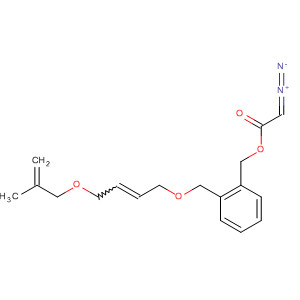 Molecular Structure of 194483-79-9 (Acetic acid, diazo-,
[2-[[[4-[(2-methyl-2-propenyl)oxy]-2-butenyl]oxy]methyl]phenyl]methyl
ester)