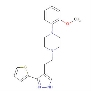 Molecular Structure of 194545-32-9 (Piperazine,
1-(2-methoxyphenyl)-4-[2-[3-(2-thienyl)-1H-pyrazol-4-yl]ethyl]-)