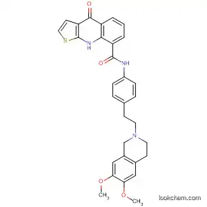 Molecular Structure of 194726-81-3 (Thieno[2,3-b]quinoline-8-carboxamide,
N-[4-[2-(3,4-dihydro-6,7-dimethoxy-2(1H)-isoquinolinyl)ethyl]phenyl]-4,9
-dihydro-4-oxo-)