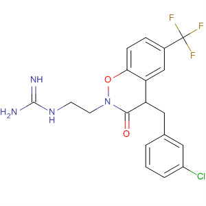 Molecular Structure of 194731-29-8 (Guanidine,
[2-[4-[(3-chlorophenyl)methyl]-3,4-dihydro-3-oxo-6-(trifluoromethyl)-2H-1
,4-benzoxazin-2-yl]ethyl]-)