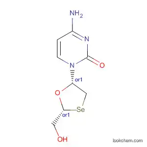 Molecular Structure of 194783-64-7 (2(1H)-Pyrimidinone,
4-amino-1-[(2R,5S)-2-(hydroxymethyl)-1,3-oxaselenolan-5-yl]-, rel-)