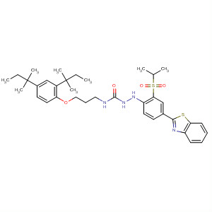 Molecular Structure of 194790-62-0 (Hydrazinecarboxamide,
2-[4-(2-benzothiazolyl)-2-[(1-methylethyl)sulfonyl]phenyl]-N-[3-[2,4-bis(1,
1-dimethylpropyl)phenoxy]propyl]-)