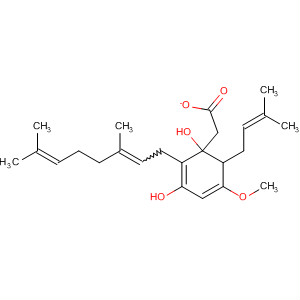 Molecular Structure of 194879-08-8 (1,3-Benzenediol,
2-(3,7-dimethyl-2,6-octadienyl)-5-methoxy-4-(3-methyl-2-butenyl)-,
3-acetate, (E)-)