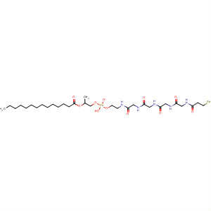 Molecular Structure of 194922-83-3 (Tetradecanoic acid,
1-(3-hydroxy-22-mercapto-3-oxido-8,11,14,17,20-pentaoxo-2,4-dioxa-
7,10,13,16,19-pentaaza-3-phosphadocos-1-yl)-1,2-ethanediyl ester)