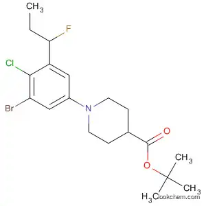 Molecular Structure of 194924-08-8 (4-Piperidinecarboxylic acid,
1-[3-bromo-4-chloro-5-(1-fluoropropyl)phenyl]-, 1,1-dimethylethyl ester)