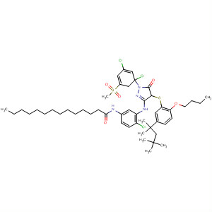 Tetradecanamide, N-[3-[[4-[[2-butoxy-5-(1,1,3,3-tetramethylbutyl)phenyl]thio]-1-[2,6-dichlor o-4-(methylsulfonyl)phenyl]-4,5-dihydro-5-oxo-1H-pyrazol-3-yl]amino]-4- chlorophenyl]-