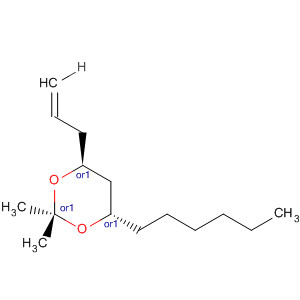 Molecular Structure of 194940-86-8 (1,3-Dioxane, 4-hexyl-2,2-dimethyl-6-(2-propenyl)-, trans-)