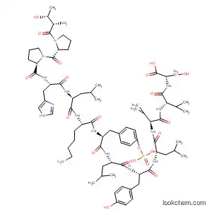 Molecular Structure of 194986-61-3 (L-Serine,
L-threonyl-L-prolyl-L-prolyl-L-histidyl-L-leucyl-L-lysyl-O-phosphono-L-tyrosyl
-L-leucyl-L-tyrosyl-L-leucyl-L-valyl-L-valyl-)