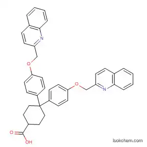 Molecular Structure of 195050-52-3 (Cyclohexanecarboxylic acid, 4,4-bis[4-(2-quinolinylmethoxy)phenyl]-)