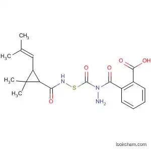 Molecular Structure of 195050-98-7 (Benzoic acid,
2-[[[[2,2-dimethyl-3-(2-methyl-1-propenyl)cyclopropyl]carbonyl]amino]thi
oxomethyl]hydrazide, trans-)