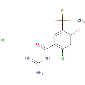 Molecular Structure of 195054-85-4 (Benzamide,
N-(aminoiminomethyl)-2-chloro-4-methoxy-5-(trifluoromethyl)-,
monohydrochloride)