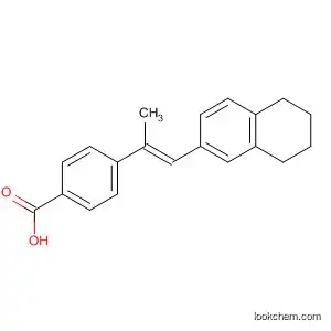 Molecular Structure of 195143-55-6 (Benzoic acid, 4-[1-methyl-2-(5,6,7,8-tetrahydro-2-naphthalenyl)ethenyl]-,
(E)-)