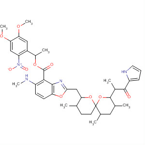 4-Benzoxazolecarboxylic acid, 5-(methylamino)-2-[[3,9,11-trimethyl-8-[1-methyl-2-oxo-2-(1H-pyrrol-2-yl )ethyl]-1,7-dioxaspiro[5.5]undec-2-yl]methyl]-, 1-(4,5-dimethoxy-2-nitrophenyl)ethyl ester