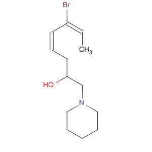Molecular Structure of 195443-49-3 (2-Piperidineethanol, 1-(4-bromo-2,4-hexadienyl)-, (Z,E)-)