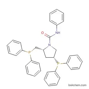 Molecular Structure of 145693-63-6 (1-Pyrrolidinecarboxamide,
4-(diphenylphosphino)-2-[(diphenylphosphino)methyl]-N-phenyl-,
(2R,4R)-)