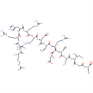 Molecular Structure of 151490-27-6 (L-Serine,
L-arginyl-L-alanyl-L-arginyl-L-histidyl-L-arginyl-L-arginyl-L-asparaginyl-L-val
yl-L-a-aspartyl-L-arginyl-L-valyl-L-seryl-L-isoleucylglycyl-)