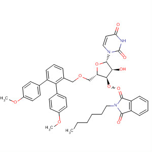 Molecular Structure of 156881-44-6 (Uridine,
5'-O-[bis(4-methoxyphenyl)phenylmethyl]-3'-O-[6-(1,3-dihydro-1,3-dioxo
-2H-isoindol-2-yl)hexyl]-)