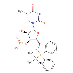 Molecular Structure of 195968-45-7 (Thymidine, 5'-O-[(1,1-dimethylethyl)diphenylsilyl]-, 3'-(hydrogen
phosphonate))