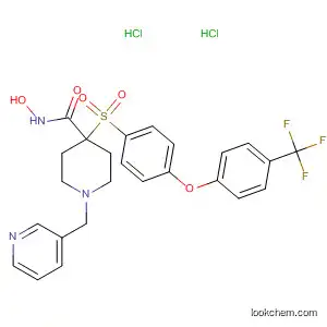 Molecular Structure of 226395-67-1 (4-Piperidinecarboxamide,
N-hydroxy-1-(3-pyridinylmethyl)-4-[[4-[4-(trifluoromethyl)phenoxy]phenyl]
sulfonyl]-, dihydrochloride)