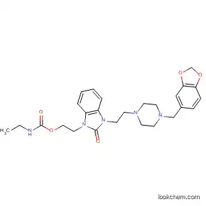 Carbamic acid, ethyl-,
2-[3-[2-[4-(1,3-benzodioxol-5-ylmethyl)-1-piperazinyl]ethyl]-2,3-dihydro-2
-oxo-1H-benzimidazol-1-yl]ethyl ester