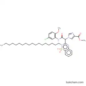 Molecular Structure of 465520-91-6 (1H-Imidazole-4-carboxylic acid,
1-[2-[(5-chloro-2-methoxyphenyl)amino]-1-(2-octadecyl-1,1-dioxido-2H-
1,2,4-benzothiadiazin-3-yl)-2-oxoethyl]-, methyl ester)