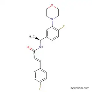 Molecular Structure of 477311-44-7 (2-Propenamide,
N-[(1S)-1-[4-fluoro-3-(4-morpholinyl)phenyl]ethyl]-3-(4-fluorophenyl)-)