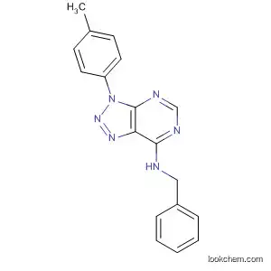 Molecular Structure of 592520-49-5 (3H-1,2,3-Triazolo[4,5-d]pyrimidin-7-amine,
3-(4-methylphenyl)-N-(phenylmethyl)-)